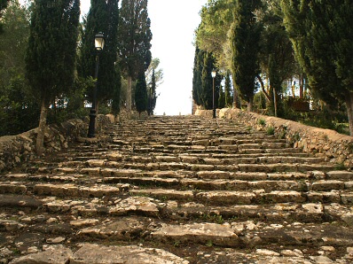 Stone stairs of the Sanctuary of Consolació